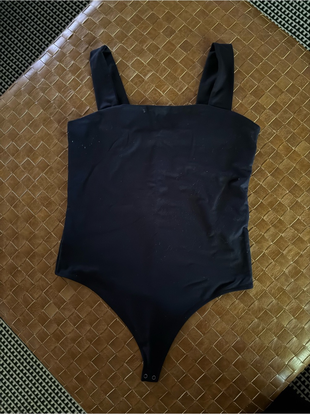 Black Square Neck Bodysuit